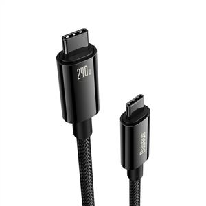 Baseus Tungsten Gold Hızlı Şarj Data Kablosu Type-C to Type-C 240W 3m - Siyah