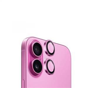 Blueo iphone 16/16 Plus Metal Frame Aplikatörlü Lens Koruyucu - Pembe