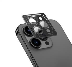Blueo iphone 16 Pro Max/16 Pro Metal Frame Aplikatörlü Lens Koruyucu - Siyah