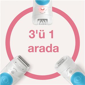 BRAUN SE5610 SENSOSMART,KABLOSUZ,ISLAK VE KURU,3'ü1 ARADA EPİLATÖR/EPİLASYON