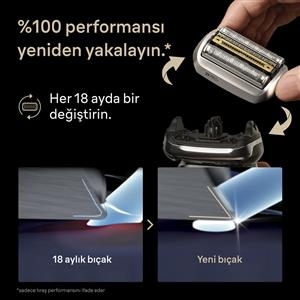 Braun 96M Series 9 Tıraş Makinesi Yedek Başlığı Metal
