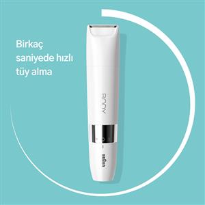Braun BS1000 Body Mini Trimmer Islak & Kuru Vücut Tüy Kesme Makinesi Beyaz