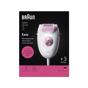 Braun SE 3033 Silk-Epil 3 Kablolu Epilatör,Kalıcı Pürüzsüz Cilt