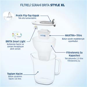 Brita Style XL 3.6 lt Filtreli Su Arıtma Sürahisi