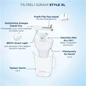 Brita Style XL 3.6 lt Filtreli Su Arıtma Sürahisi