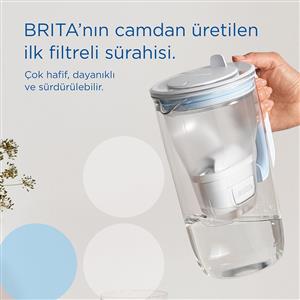 BRITA FİLTRELİ CAM SU ARITMA SÜRAHİSİ (AÇIK MAVİ) 2,5 LT