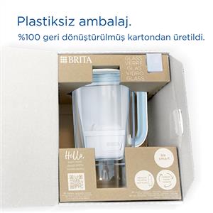 BRITA FİLTRELİ CAM SU ARITMA SÜRAHİSİ (AÇIK MAVİ) 2,5 LT