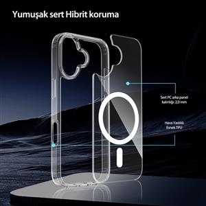 Buff Labs iPhone 17 Magsafe Air Hybrid Serisi Kılıf - Şeffaf