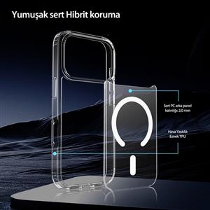Buff Labs iPhone 17 Pro Magsafe Air Hybrid Serisi Kılıf - Şeffaf