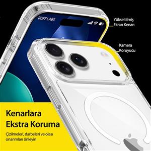 Buff Labs iPhone 17 Pro Max Magsafe Air Hybrid Serisi Kılıf - Şeffaf