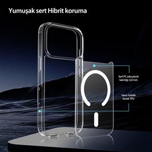 Buff Labs iPhone 17 Pro Max Magsafe Air Hybrid Serisi Kılıf - Şeffaf