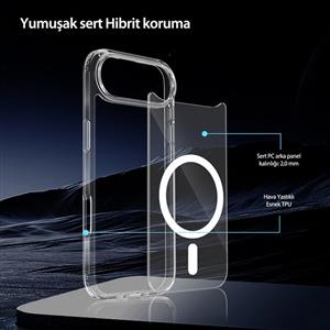 Buff Labs iPhone 17 Air Magsafe Air Hybrid Serisi Kılıf - Şeffaf