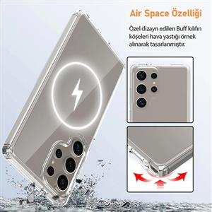 Buff Labs Galaxy S25 Ultra MagSafe Air Hybrid Kılıf - Şeffaf