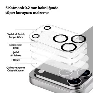 Buff Labs iPhone 17 Pro Kamera Lens Koruyucu - Şeffaf