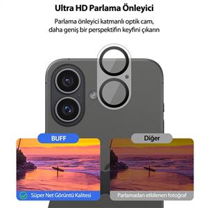 Buff Labs iPhone 17 Şeffaf Kamera Lens Koruyucu