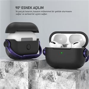 Buff Airpods 4 ile Uyumlu Kilitli Kapak DjPods Kılıf - Siyah