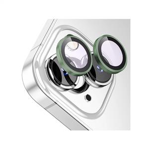 Buff iPhone 15 / 15 Plus Kamera Metal Lens Koruyucu - Koyu Yeşil