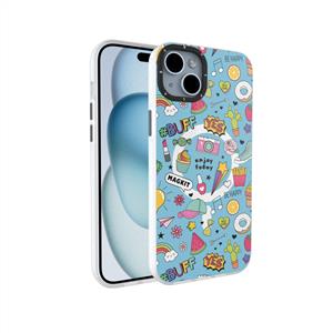 Buff iPhone 15 MagKit Desenli Kılıf Blue Junior