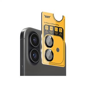 Buff iPhone 16 / iPhone 16 Plus Metal Kamera Lens Koruyucu - Siyah