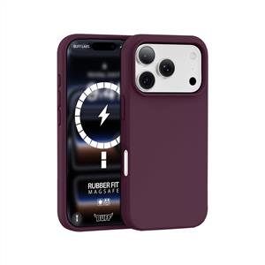 Buff iPhone 18 Pro /17 Pro MagSafe Rubber Fit Kılıf Koyu Vişne