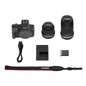 Canon Eos R100 RF S 18-45 + 55-210 IS STM Aynasız APS-C Fotoğraf Makinesi