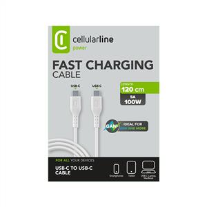 CELLULARLINE 5A 100W TYPE-C 1M KABLO - BEYAZ