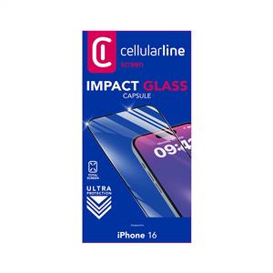 CELLULARLINE IPHONE 16 CAPSULE TEMPERLİ CAM EKRAN KORUYUCU