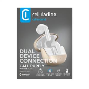 CELLULARLINE PURE 4 MIKROFONLU ENC TWS KULAKLIK - ALTIN SARI