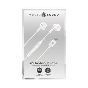 CELLULARLINE MUSIC SOUND TYPE-C CAPSULE KABLOLU KULAKLIK - BEYAZ