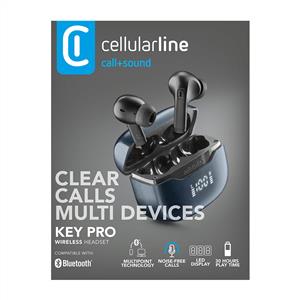 CELLULARLINE KEY PRO ENC LED EKRAN TWS KULAKLIK - SİYAH