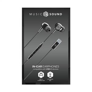 CELLULARLINE MUSIC SOUND TYPE-C SİLİKONLU KABLOLU KULAKLIK - SİYAH