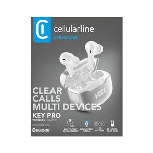 CELLULARLINE KEY PRO ENC LED EKRAN TWS KULAKLIK - BEYAZ