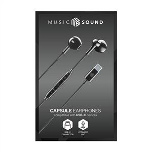CELLULARLINE MUSIC SOUND TYPE-C CAPSULE KABLOLU KULAKLIK - SİYAH