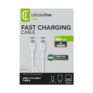 CELLULARLINE 5A 100W TYPE-C KABLO 2M - BEYAZ