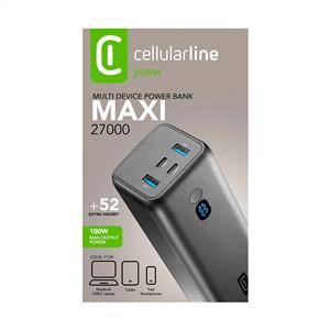 CELLULARLINE 100W 4 PORT 27.000 MAH MAXI POWERBANK - SIYAH