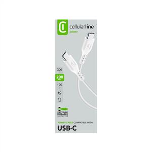 CELLULARLINE USB ŞARJ + DATA KABLO USB-C TO USB-C 2m - BEYAZ
