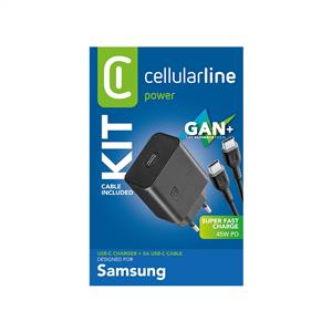 CELLULARLINE SUPER FAST CHARGE PD 45W ŞARJ KİTİ ( ADAPTÖR + KABLO )