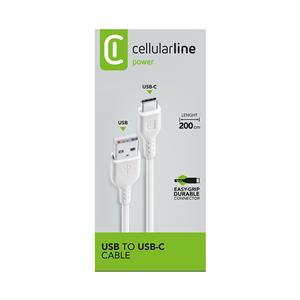 CELLULARLINE TYPE-C DATA KABLOSU 2M - BEYAZ