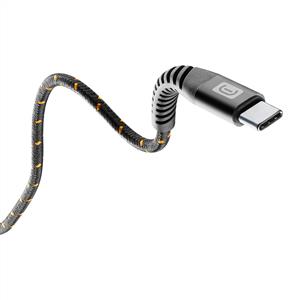 CELLULARLINE TETRA FORCE Extreme Ultra Dayanıklı USB-C TO USB-C KEVLAR KABLO - Siyah