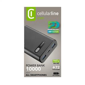 CELLULARLINE PD 20W HIZLI ŞARJ 10.000 MAH POWERBANK - SİYAH