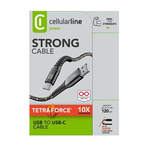 CELLULARLINE TETRA FORCE TYPE-C KABLO 1M - SİYAH