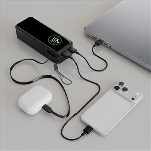 CELLULARLINE 65W Dahili Kablolu 20.000 mAh 3 Portlu Taşınabilir Şarj Cihazı
