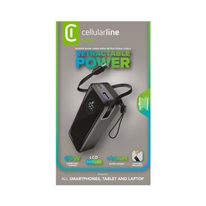 CELLULARLINE 65W Dahili Kablolu 20.000 mAh 3 Portlu Taşınabilir Şarj Cihazı