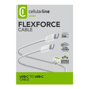 CELLULARLINE FLEXFORCE 2MT C-C 60W ORGU KABLO BEYAZ