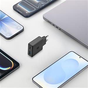 CELLULARLINE 65W DUAL PORT ULTRASLIM ADAPTOR - SIYAH