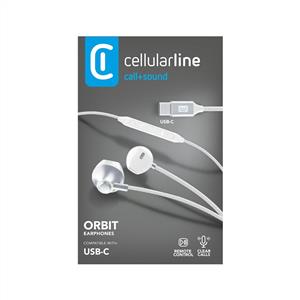 CELLULARLINE ORBIT TYPE-C KABLOLU KULAK İÇİ KULAKLIK - BEYAZ