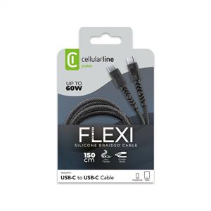 CELLULARLINE FLEXY 150CM 60W C-C ORGU KABLO SIYAH
