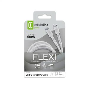CELLULARLINE FLEXY 150CM 100W C-C ORGU KABLO BEYAZ
