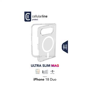 CELLULARLİNE Ultra Slim Mag iPhone 18 DUO Kılıf - Şeffaf