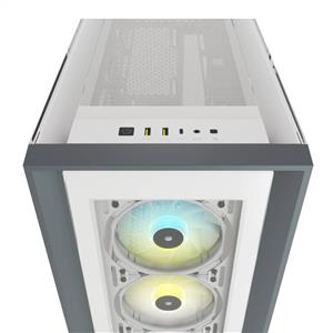CORSAIR iCUE 5000X 3x120mm RGB FANLI TAMPERLİ CAM YAN PANEL MidT ATX BEYAZ KASA